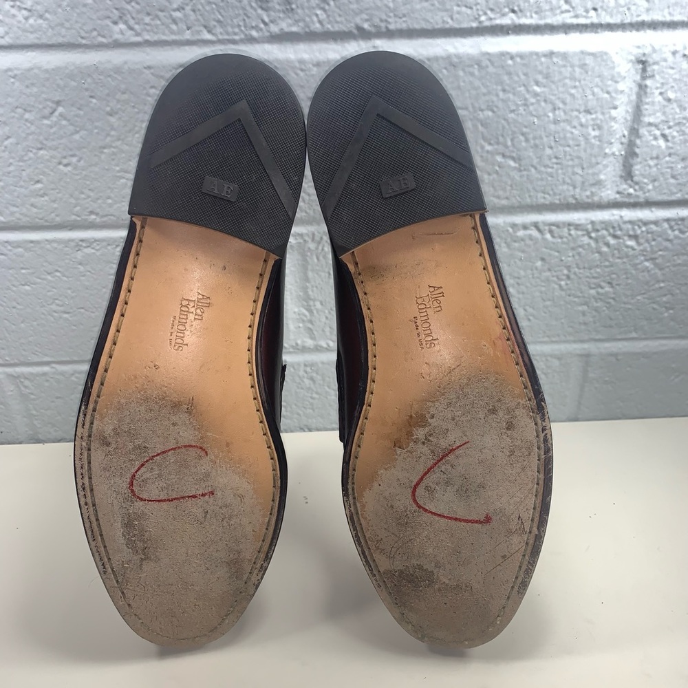 Allen Edmonds Burgundy Red Brown Leather Loafers Mens Size 11 Shoes Made In USA - Picture 7 of 8